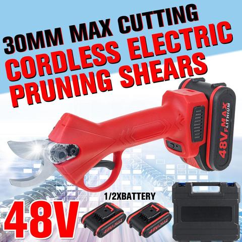 48V Cordless Pruner Electric Pruning Shear with 2pc Lithium-ion Battery Efficient Tree Bonsai Pruning Branches Cutter EU Plug ► Photo 1/6