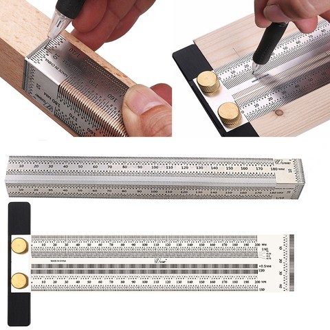 180-400mm Woodworking Scribe T-type Ruler Hole Scribing ruler woodworking crossed-out tool Marking Gauge Measuring Tool ► Photo 1/6