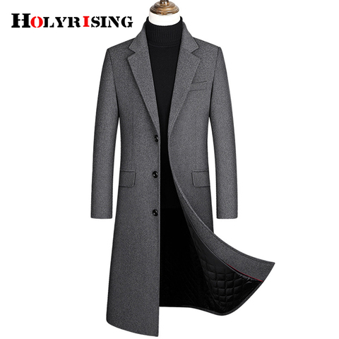 2022 winter over the knee long men's fashion slim wool coat luxury high quality business gentleman youth thick warm wool coat ► Photo 1/6