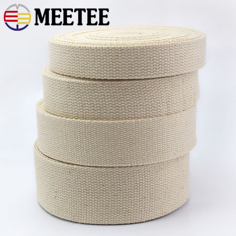 5meter Meetee Cotton Webbing 25/32/38/50mm Natural Color Canvas Ribbon for Bag Strap Belt DIY Sewing Clothes Tape Decor Craft ► Photo 1/6