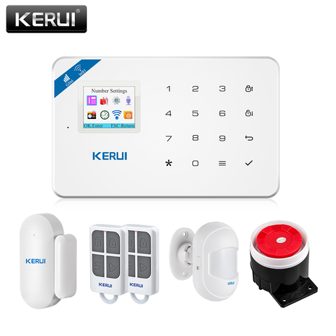KERUI W18 Wireless WiFi GSM Home Security Alarm System Android ios APP Control Burglar Alarm System with Mini PIR Motion Sensor ► Photo 1/6