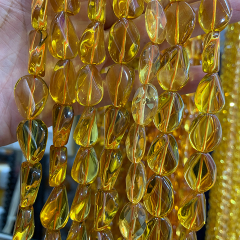 13X18mm Natural Yellow Citrine Beads 15'' Twist Oval DIY Quartz Loose Beads For Jewelry Making Beads Men Women Necklace Gift ► Photo 1/6