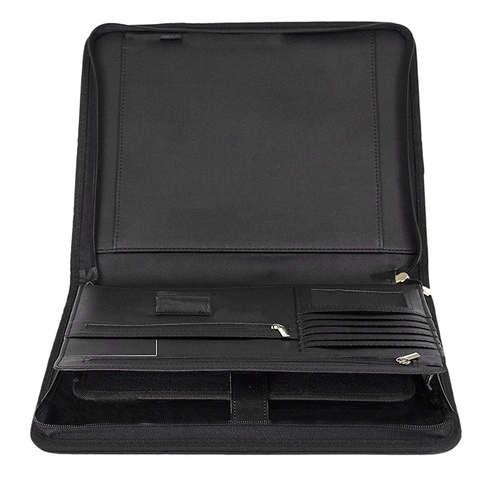 AAY-Vegan Leather Folder Zippered Closure Portfolio for Business IPad/Table and Card Interview Resume Binder ► Photo 1/6