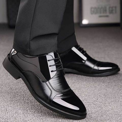 Business Luxury OXford Shoes Men Breathable Leather Shoes Rubber Formal Dress Shoes Male Office Party Wedding Shoes Mocassins ty ► Photo 1/5