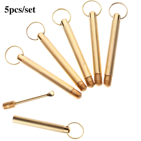 5PCS NEW Folding Type Golden Earwax Cleaner Portable Ear Wax Removal Tools Ear Spoon Clean Cleaning Tool with Key Chain ► Photo 1/6