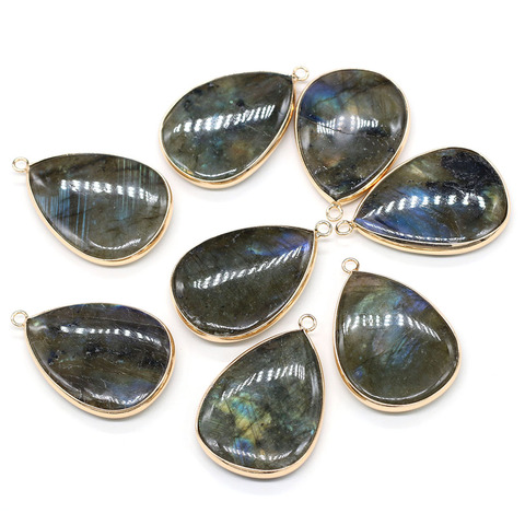 Drop-shaped Flash Labradorite Pendant Charms For DIY Necklace Handiwork Sewing Craft Jewelry Accessory Making ► Photo 1/5