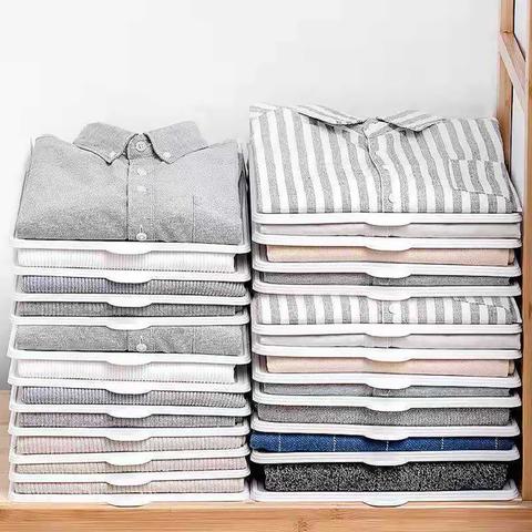 Lazy Folding Clothes Organizer 5pcs/10pcs Shirt Organizer T Shirt Folder Board Clothing Dividers Stackable Folding Board Organiz ► Photo 1/6