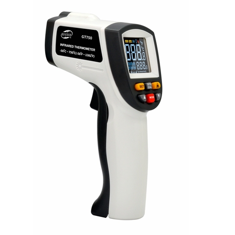 High Precision Infrared Pyrometer Color Display Digital Temperature Gun IR Laser Thermometer -50 to 750C/950C Data Store Alarm ► Photo 1/6