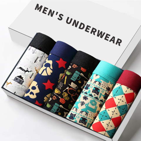 Mens Underwear Boxers Fashion Printed Men Underpants Boxer Shorts Modal Male Panties Pouch Sheath Underpants vetement homme ► Photo 1/6