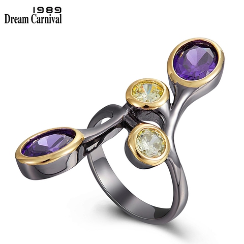 DreamCarnival1989 Creative-Ring for Women Multi-Colors Zircon Delicate Feminine Jewelry Long Ring Dating Party Must Have WA11793 ► Photo 1/6