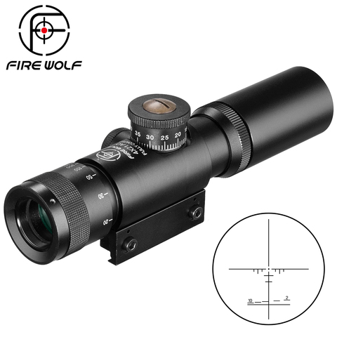 SS2 4x21 AO Compact Hunting Air Rifle Scope Tactical Optical Sight Glass Etched Reticle Riflescopes With Flip open Lens Caps ► Photo 1/6