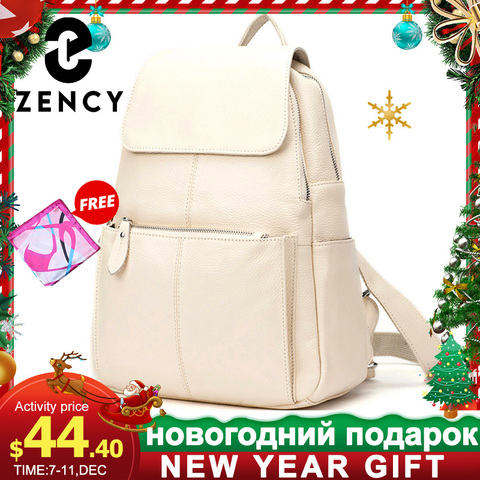 Zency Fashion Soft Genuine Leather Large Women Backpack High Quality A+ Ladies Daily Casual Travel Bag Knapsack Schoolbag Book ► Photo 1/6