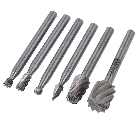 6PCS HSS Rotary Multi Tool Burr Routing Router Bit Mill Cutter Attachment Compatible High Speed Steel Rotary Burr for Dremel ► Photo 1/6