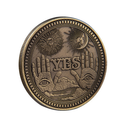 Yes/No Ouija Gothic Prediction Decision Coin All Seeing Eye or Death Angel Nickel USA Morgan Dollar COIN ► Photo 1/5