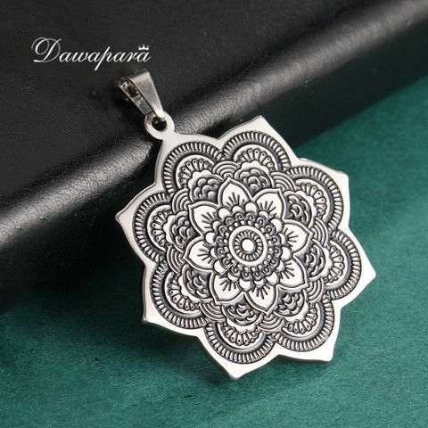 Dawapara Buddhism Mandala Yoga OM DIY Pendant for Necklace Religious Meditation Amulet Stainless Steel Jewelry Accessories ► Photo 1/6