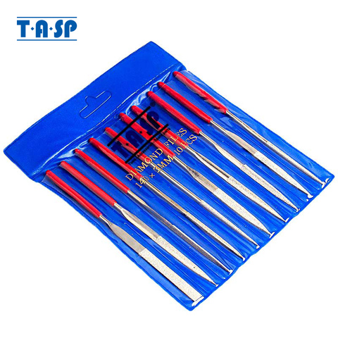 TASP 10pcs 140mm Diamond Coated Needle File Set Hand Tools for Steel Wood Ceramic Glass Stone Hobbies and Crafts ► Photo 1/6