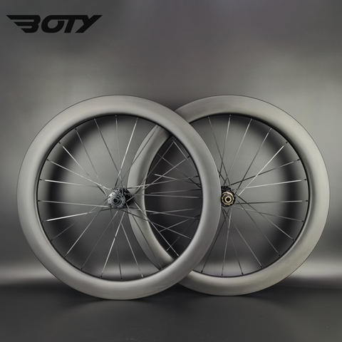 Custom logo 700C Road disc brake bike wheels 60mm depth 25mm width CLX60 clincher/Tubeless/Tubular wheelset with white decals ► Photo 1/6