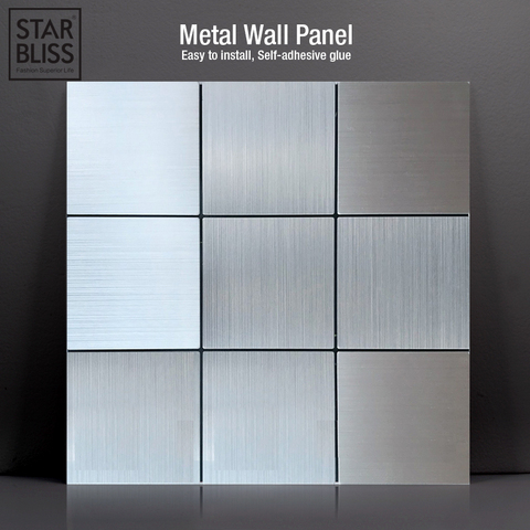 3D metal Mosaic wall panel Self-adhesive 3D Mirror Wall Sticker ceramic tile Vinyl Bathroom Kitchen toilet room TV Wall covering ► Photo 1/6