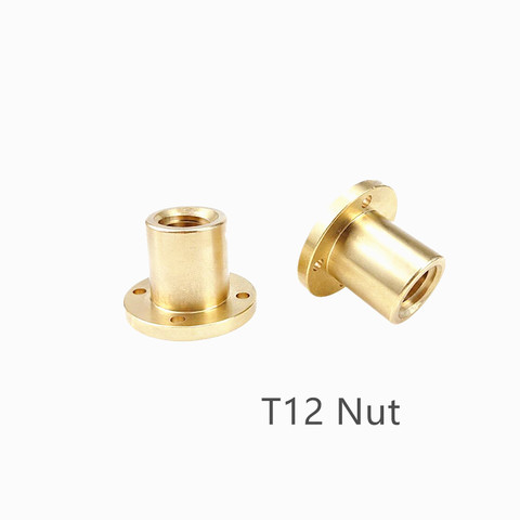 304 stainless steel screw T12 nut flange brass pitch 2mm 3mm lead 4mm 8mm 10mm 12mm ► Photo 1/4