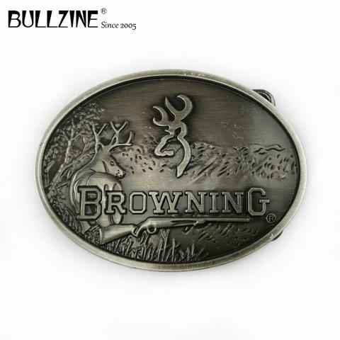 Bullzine zinc alloy cowboy jeans belt buckle with pewter finish & antique brass finish FP-03557 for 4cm width belt drop shipping ► Photo 1/4