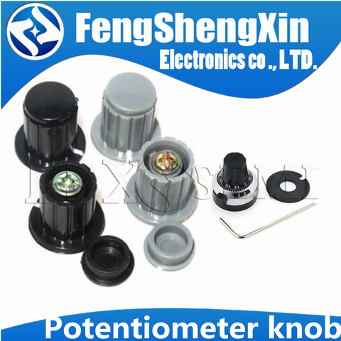 5PCS black grey knob button cap 6.35mm calibratio knob for 3950S WXD3-13 2W WXD3-12 1W turn around special potentiometer knob ► Photo 1/5