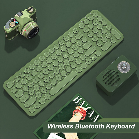 Round Keycap Bluetooth Keyboard Wireless Slim Game PC Tablet Laptop Computer Keyboard for Macbook iPhone iPad ► Photo 1/6