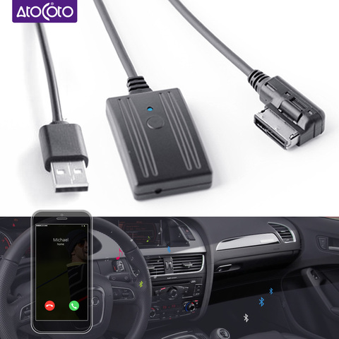 Bluetooth 5.0 Car Kit Phone Call Handsfree AUX USB Adapter for Audi A4 A5 A6 Q5 Q7 MMI 2G 3G System Media Interface MIC Input ► Photo 1/6