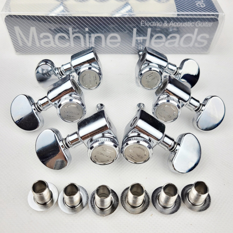 1 Set Kaynes 3R3L Locking Electric Guitar Machine Heads Tuners For LP SG Lock String Tuning Pegs Chrome Silver ► Photo 1/6