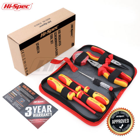 Hi-Spec 8pc VDE 1000V Approved  Insulated Electrician Tool Set S2 Magnetic Screwdriver Set  Tester Electric Tape Cutting Pliers ► Photo 1/6