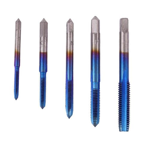 5pcs Blue Coated Hand Tap Drill M3 M4 M5 M6 M8 Spiral Thread Plug Tap Dies ► Photo 1/6