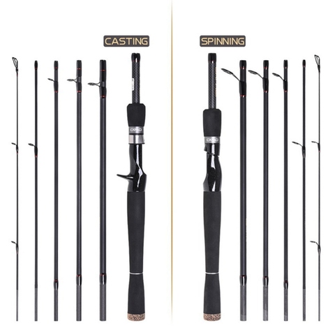 CAPACI Carbon Small Sea Pole Fiber Telescope Fishing Rod Travel Spinning Fishing Pole SPINNING CAPACI 2.1M/2.4M/2.7M New ► Photo 1/6