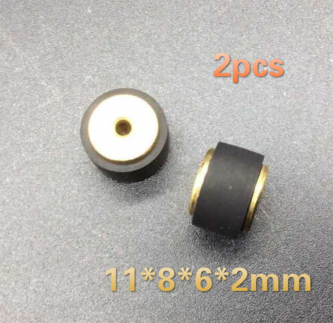2pcs copper 11*8*6*2mm retractor wheel belt pulley rubber audio pressure recorder cassette deck pinch roller tape Stereo player ► Photo 1/6