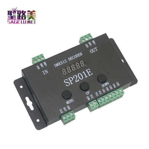 DC5V-24V DMX512 Decoder controller SP201E SPI Signal Addressable IC RGB led Pixel 5 Channel PWM Output ws2811 2812 1903 strips ► Photo 1/1