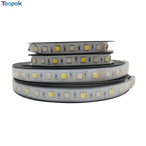 RGB CCT LED Strip Light 5050 RGB+Dual White Led Stripe Holiday Decoration Led Tape Lights 12v/24V 12MM PCB 5m ► Photo 1/6