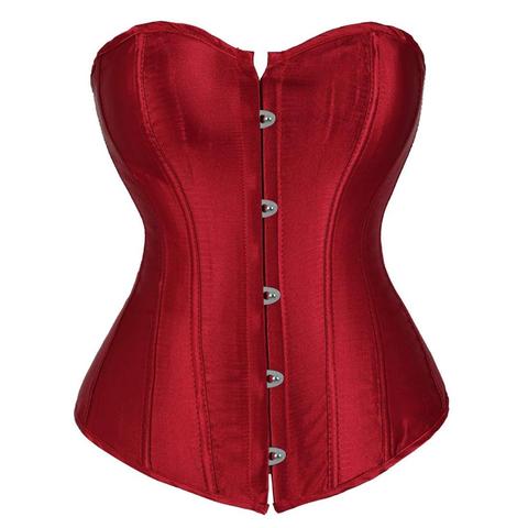 corset sexy bustiers top plus size lingerie gothic overbust corsets for women brocade burlesque costumes erotic mujer corset red ► Photo 1/6