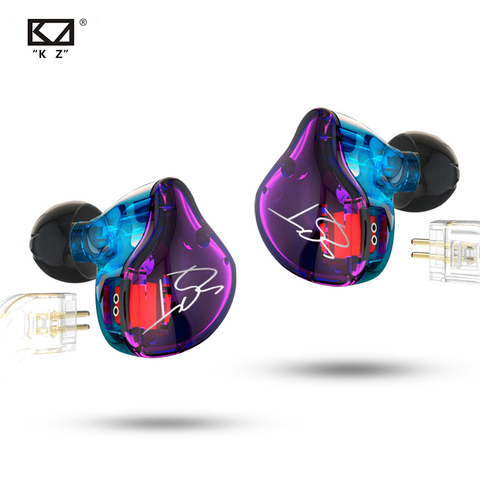 KZ ZST Purple Armature Dual Driver Earphone Detachable Cable In Ear Audio Monitors Noise Isolating HiFi Music Sports Earbuds ► Photo 1/6