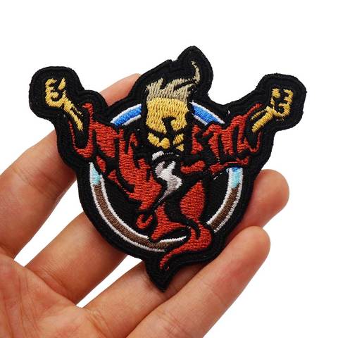 THUNDERDOME iron on backing funny punk rock embroidered biker motorcycle patches for vest ► Photo 1/3