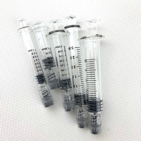 Glass Syringe Luer Lock Syringe - Borosilicate Glass Prefillable Syringe  - 1ml , 2.5ml, 3.5ml, 5ml optional Capacity ► Photo 1/6