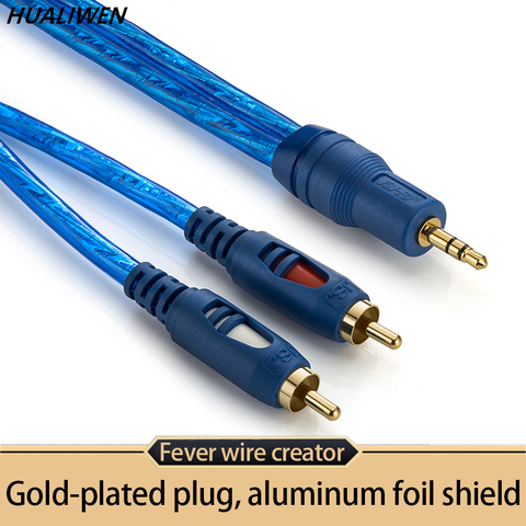 Audio cable One point two 3.5 to double lotus head 2rca audio computer speaker cable ► Photo 1/6