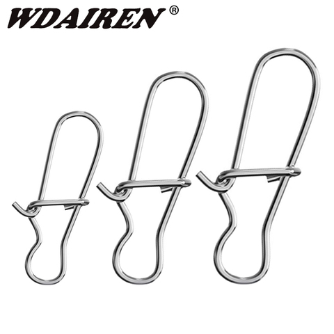 50pcs Stainless Steel Fishing Snaps Fastlock Clips Size 0-8 Safety Connector Accessories Tackle for Lures Hooks Tools ► Photo 1/6