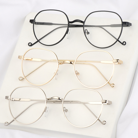 Vintage Classic Metal Myopia Glasses Ultralight Fashion Round Frame Eyeglasses Flat Mirror Eyewear Short Sight Glasses -1.0~-4.0 ► Photo 1/6