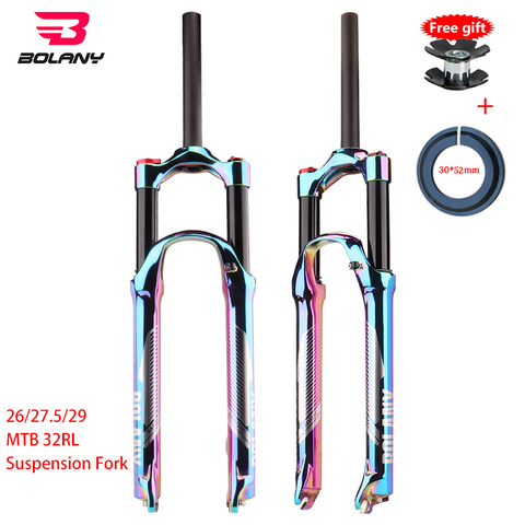 2022 Bolany  Rainbow 27.5/ 29er Supension Air Inch vacuum plating MTB Bike Fork Aluminum alloy 120mm For A Bicycle Accessories ► Photo 1/6