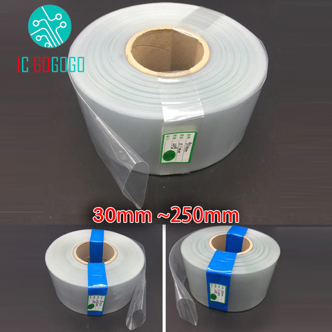 30mm - 250mm Transparent 18650 Lithium Battery Pack Heat Shrink Tube Wrap Cover Skin PVC Shrinkable Film Pipe Sleeves Insulating ► Photo 1/3