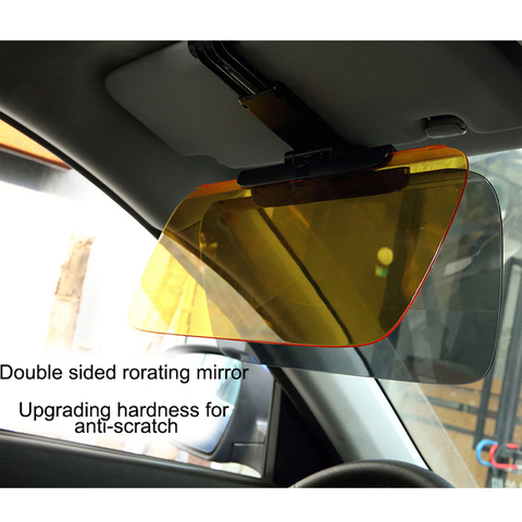Car Big Sun Visor HD Dazzling Goggles Driving Fold Flip Down Mirror Spring clip  Day Night Anti-dazzle Clear View Visor ► Photo 1/6