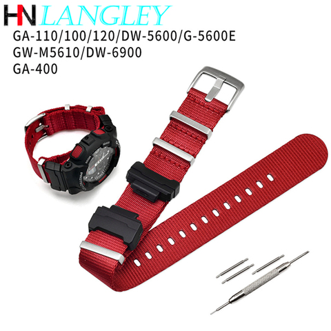 Nylon NATO Replacement Watch band for Casio G-Shock Strap GA-110/100/120/150/200/400 GD-100/110/120 DW-5600 GW-6900 Refit Model ► Photo 1/6