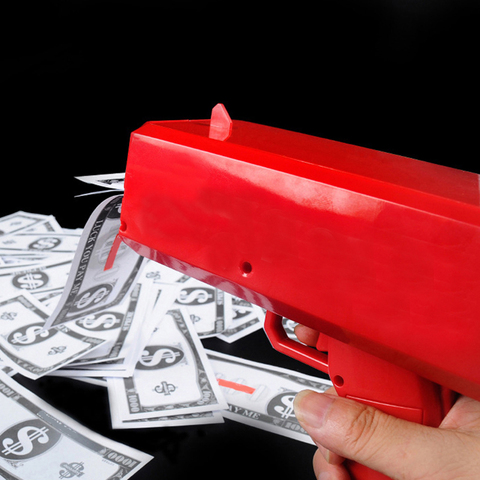 Banknote Gun Make It Rain Money Red Cash Cannon Gun 100pcs Bills Party Game Outdoor Family Funny Fashion Children Gifts For Kids ► Photo 1/5