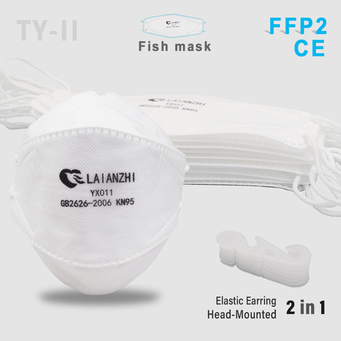 LAIANZHI  FFP2 Rectangle Fish mask KN95 Face masks CE protective mask pm2.5  hygiene mask sport mask respirator mask mouth ► Photo 1/6