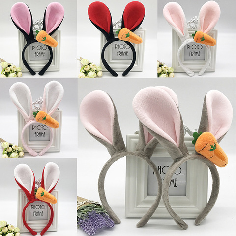 Plush Rabbit Ears Headband for Kids Girls Adult, Fluffy Easter Bunny Ears Headband Halloween Cosplay Hairbands Party Costume ► Photo 1/6