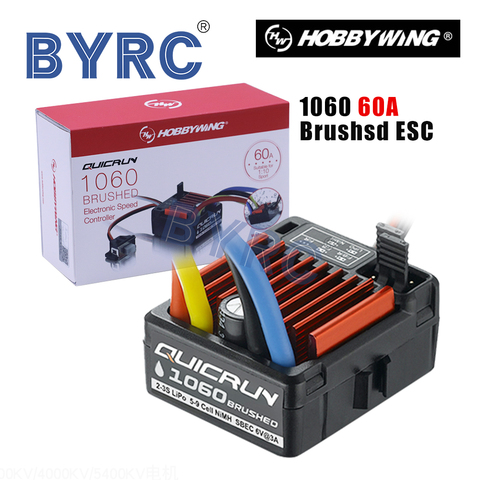 1pcs Original HobbyWing QuicRun 1060 60A Brushed Electronic Speed Controller ESC For 1:10 RC Car Waterproof ► Photo 1/6