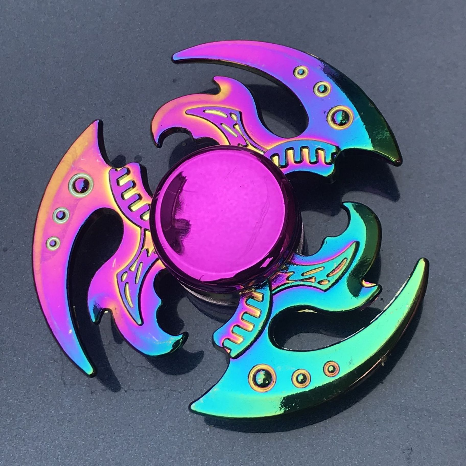 Fidget Spinner edc TDAH Toy juguetes anti estrés spinning metal Rainbow 